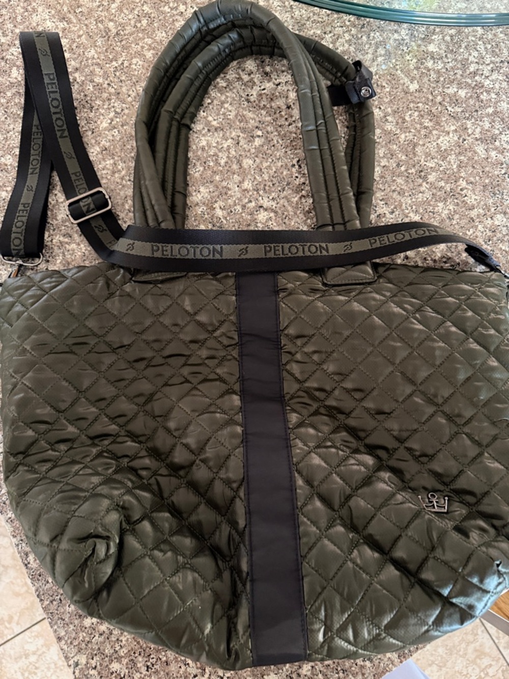 Oliver Thomas Peloton Quilted Duffel Bag in Olive